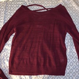 Maroon criss cross sweater
